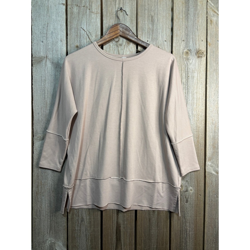 Spanx AirEssentials 3/4 Sleeve Tunic Top Rose Quartz Mauve XS 50171R Relaxed Fit